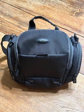 OPTEX Camera Bag Carry Case Black Shoulder Strap Multi Pocket 9x9”
